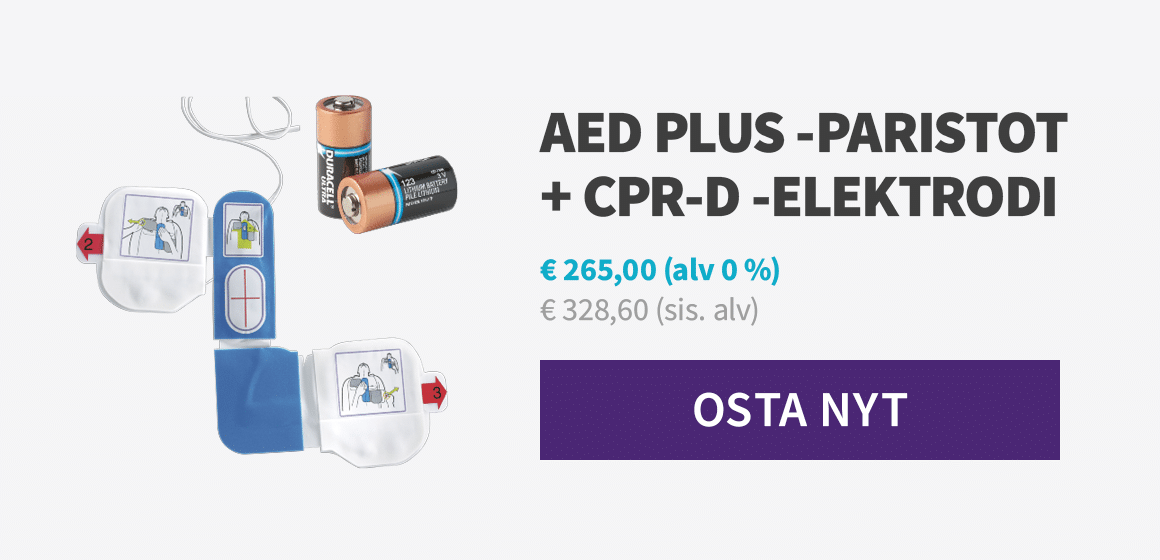 ZOLL AED Plus -paristot ja CPR-D elektrodi